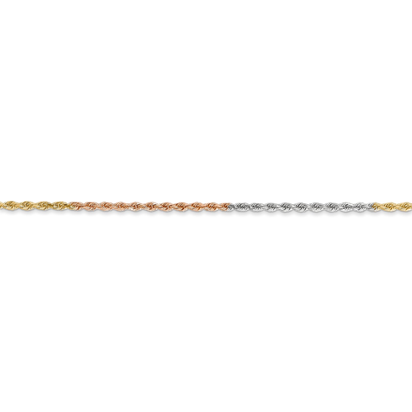 14k Tri-Color 1.5mm D/C Rope Chain