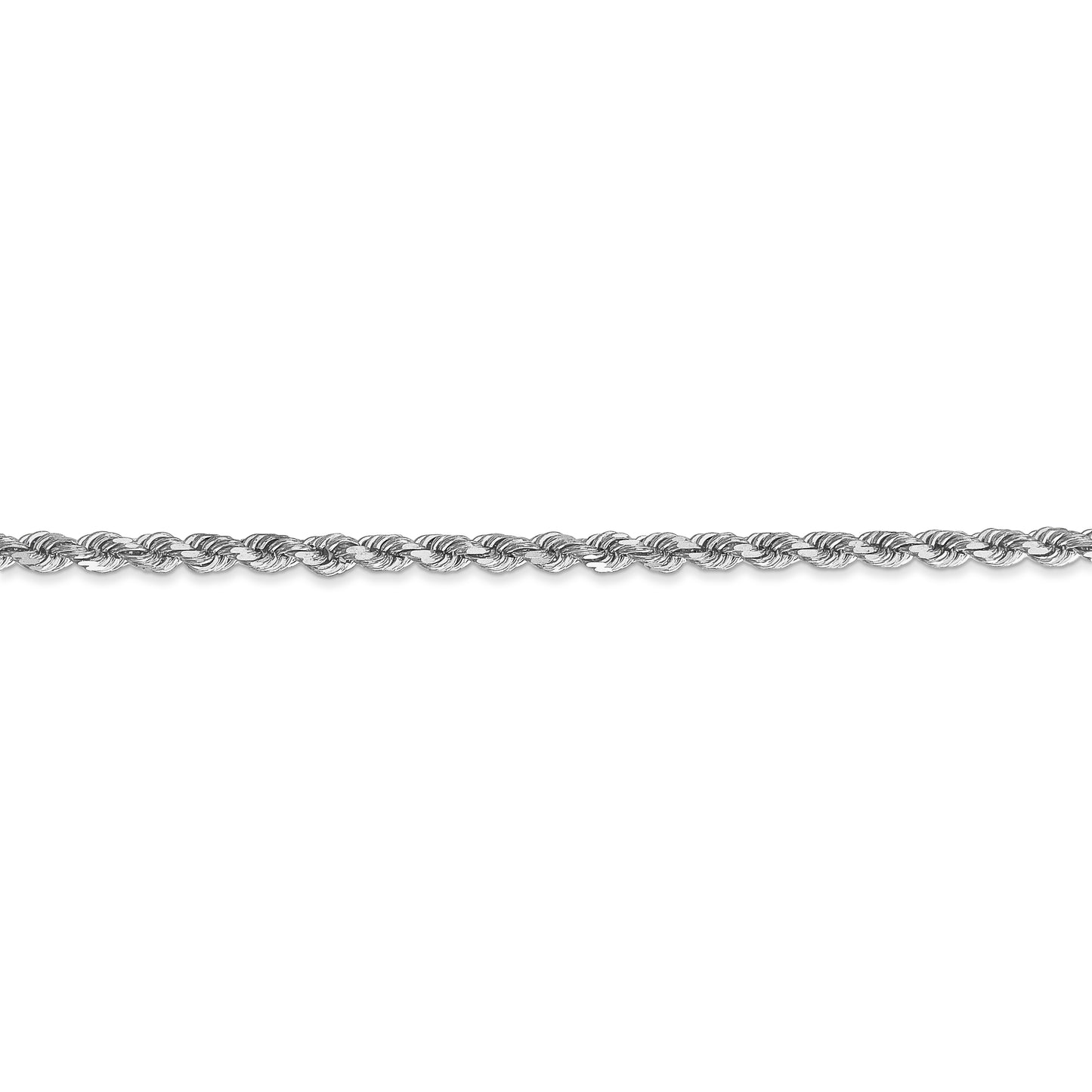 14k White Gold 2.75mm D/C Rope with Lobster Clasp Chain