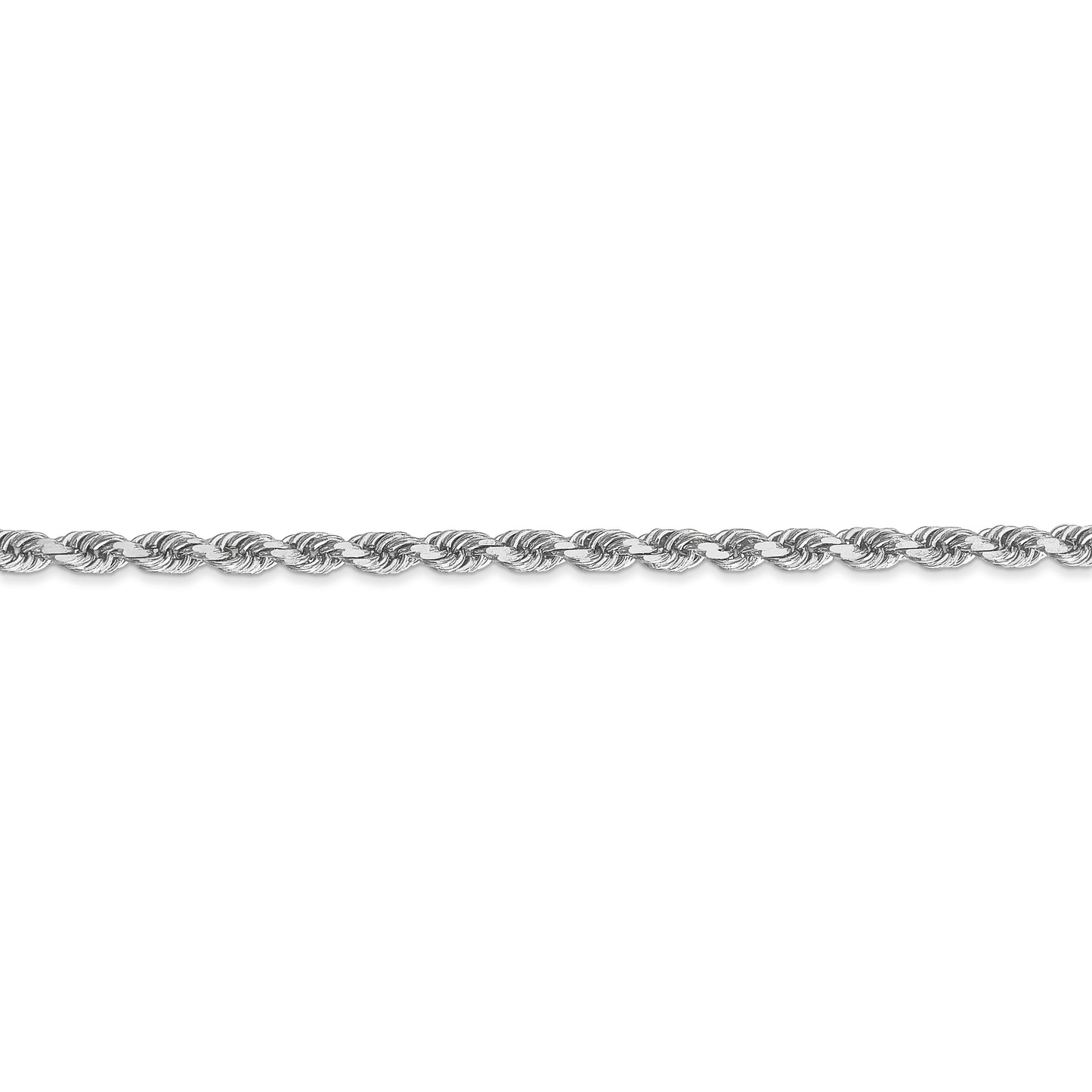 14k White Gold 3mm D/C Rope with Lobster Clasp Chain