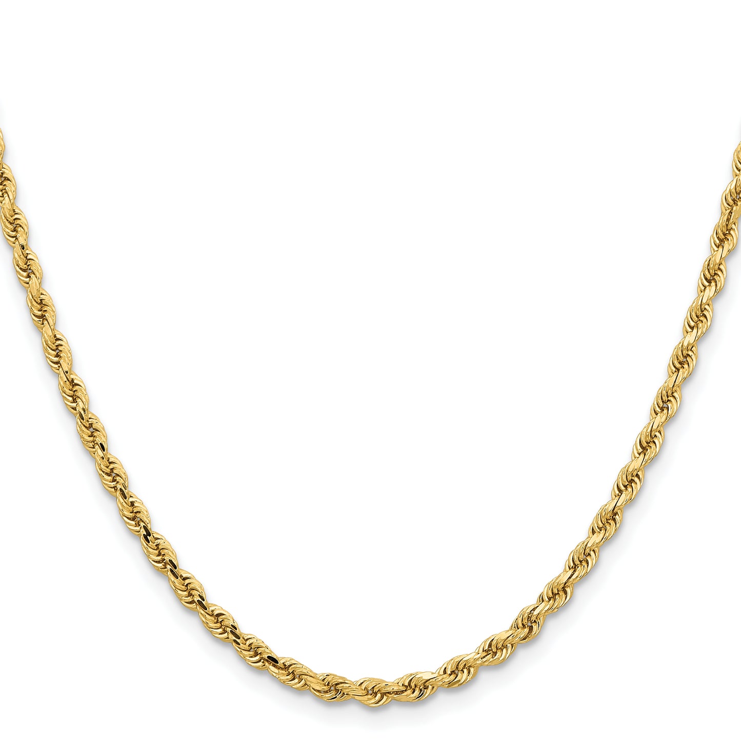 14k 3.25mm D/C Rope with Lobster Clasp Chain