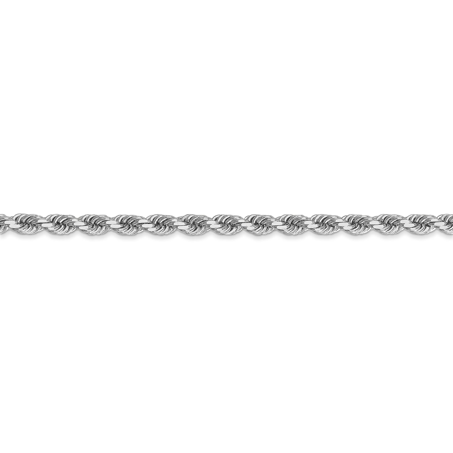 14k White Gold 3.5mm D/C Rope with Lobster Clasp Chain