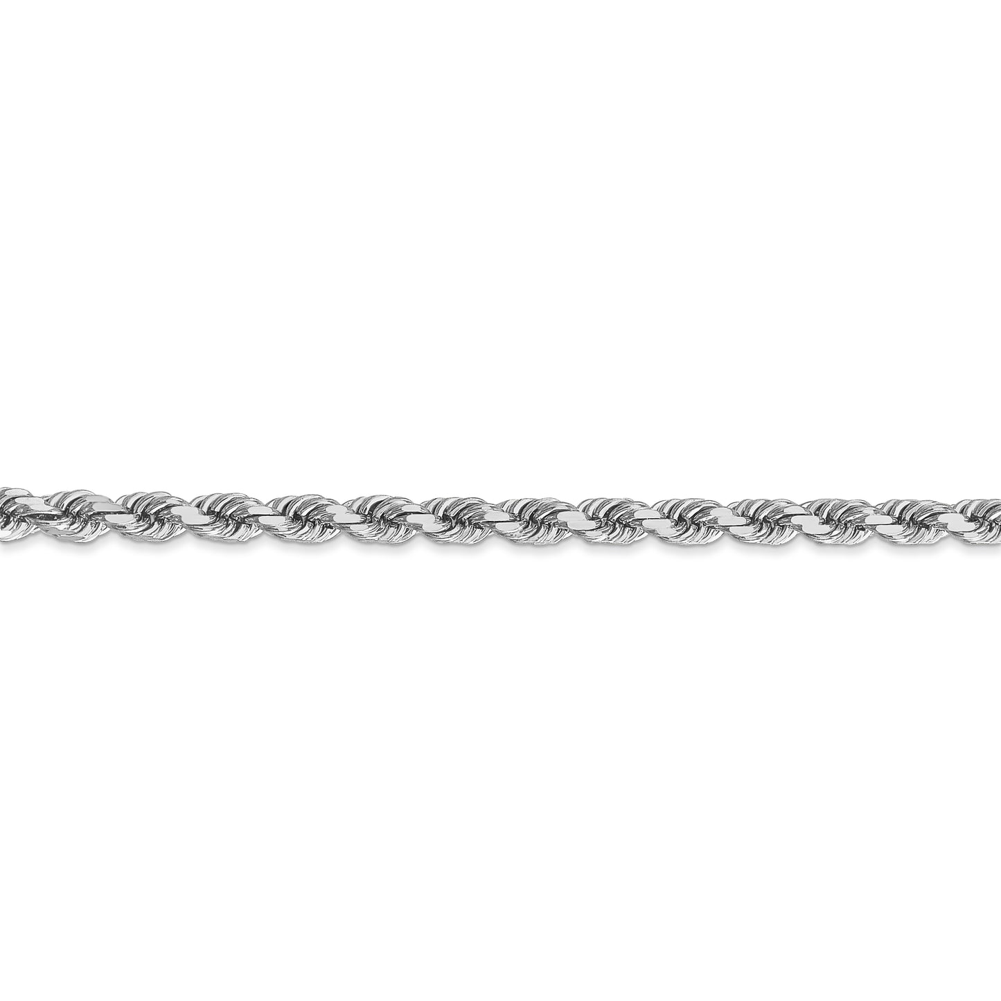 14k White Gold 4mm D/C Rope with Lobster Clasp Chain