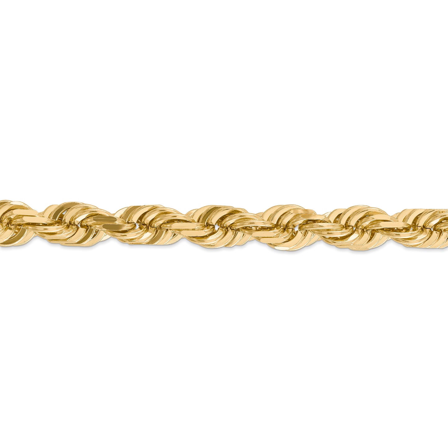 14K 10mm D/C Rope with Fancy Lobster Clasp Chain