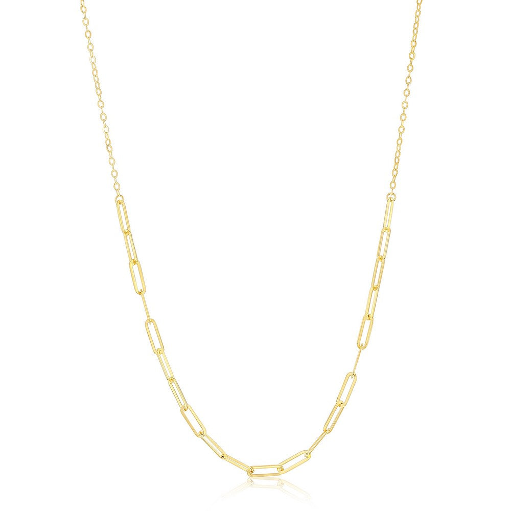 14K Yellow Gold, Paperclip Necklace
