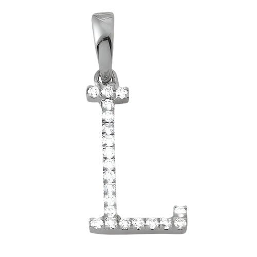 14KW 0.12CTW DIAMOND INITIAL PENDANT