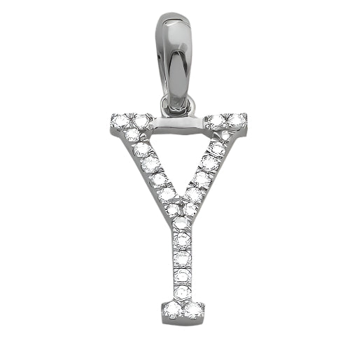 14KW 0.10CTW DIAMOND INITIAL PENDANT