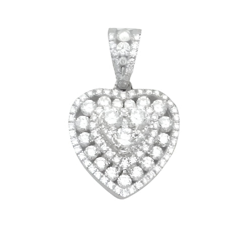 14KW 1.40CTW DIAMOND HEART CLUSTER PENDANT