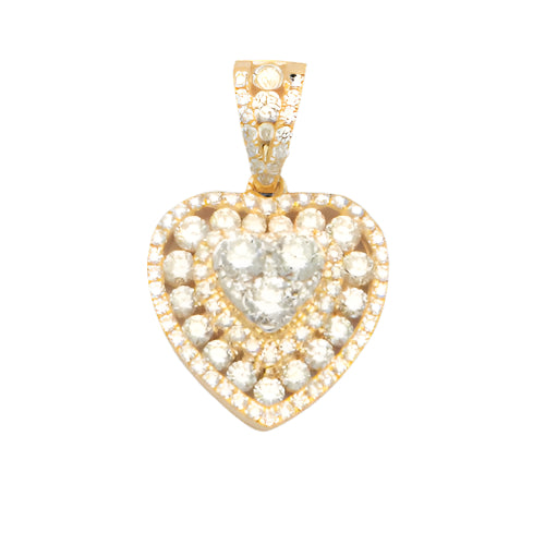 14KY 1.40CTW DIAMOND HEART CLUSTER PENDANT