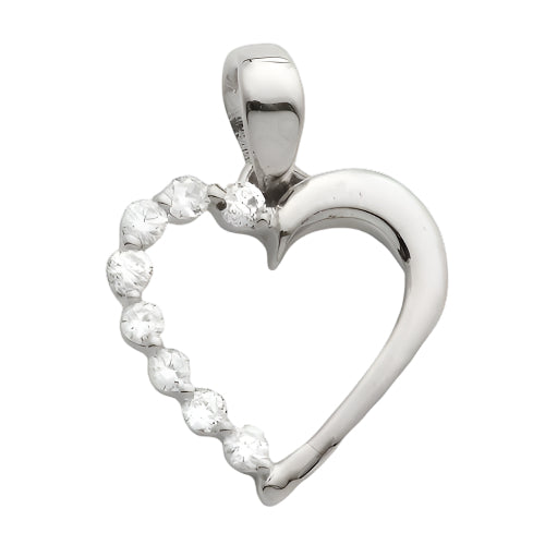 14KW 0.10CTW DIAMOND HEART PENDANT