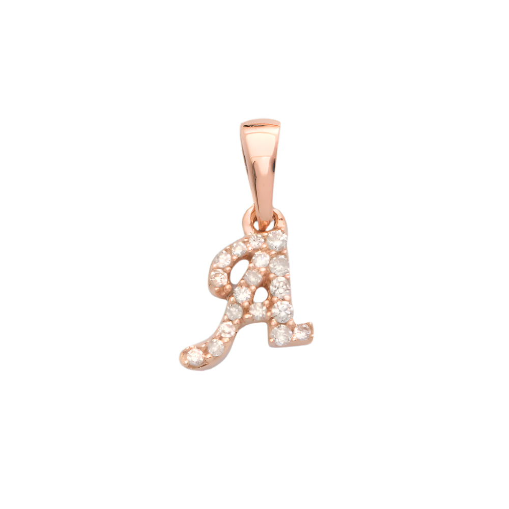 14KR 0.06CTW DIAMOND INITIAL PENDANT