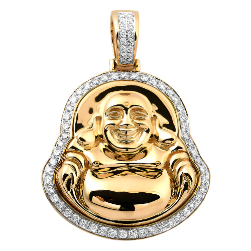 10KY 1.35CTW DIAMOND FAT BUDDHA PENDANT