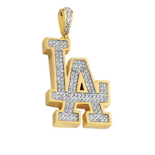 10KY 1.20CTW DIAMOND SPORTS LOGO "LA" PENDANT