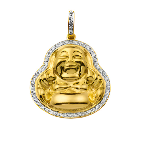 10KY 0.33CTW DIAMOND FAT BUDDHA PENDANT - SINGLE