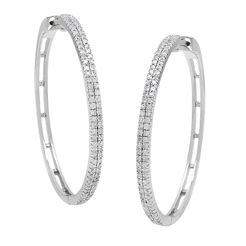 14KW 0.50CTW DIAMOND HOOP EARRINGS