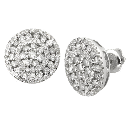 14KW 1.50CTW DIAMOND FANCY ROUND HEAD EARRINGS - 3