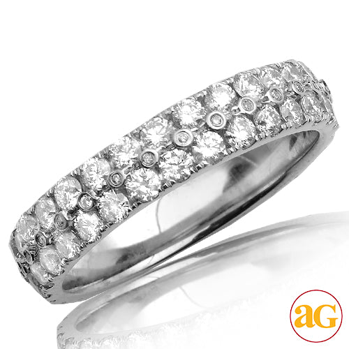 14KW 2.90CTW DIAMOND MENS 2-ROW ETERNITY BAND W/BE