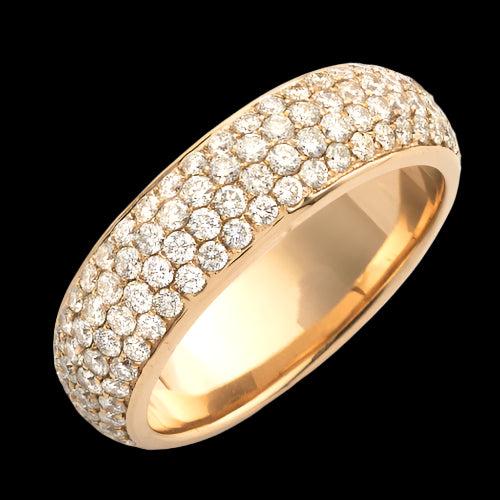 14KY 2.15CTW DIAMOND MENS 4-ROW PAVE ETERNITY BAND