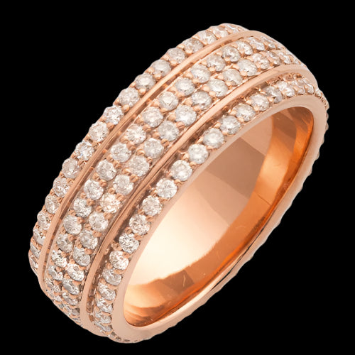 14KR 1.95CTW DIAMOND MENS 4-ROW ETERNITY BAND - 2