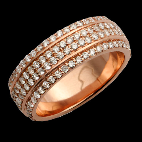 14KR 2.00CTW DIAMOND MENS 4-ROW ETERNITY BAND - 2