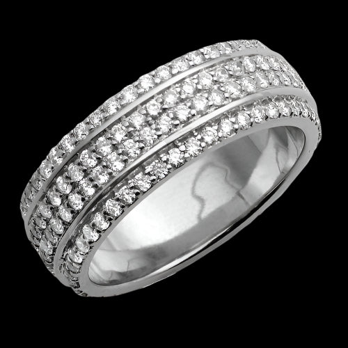 14KW 2.00CTW DIAMOND MENS 4-ROW ETERNITY BAND - 2