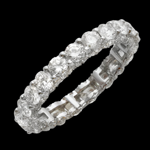 14KW 3.90CTW DIAMOND MACHINE SET ETERNITY BAND