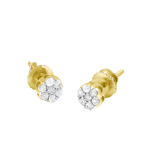 10KY 0.20CTW DIA FLOWER EARRINGS