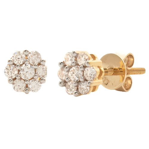 10KY 0.33CTW DIA FLOWER EARRINGS