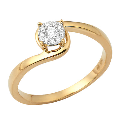 14KY 0.15CTW FLEUR DIAMOND PROMISE RING