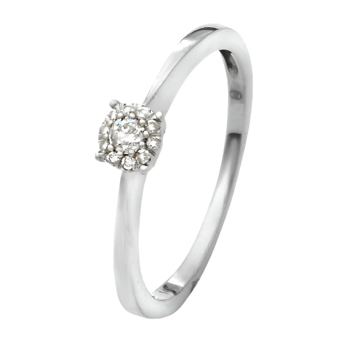 14KW 0.15CTW DIAMOND SOLITAIRE FLEUR HEAD PROMISE