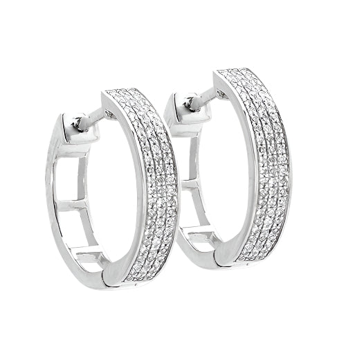 14KW 0.25CTW DIAMOND HOOP EARRINGS
