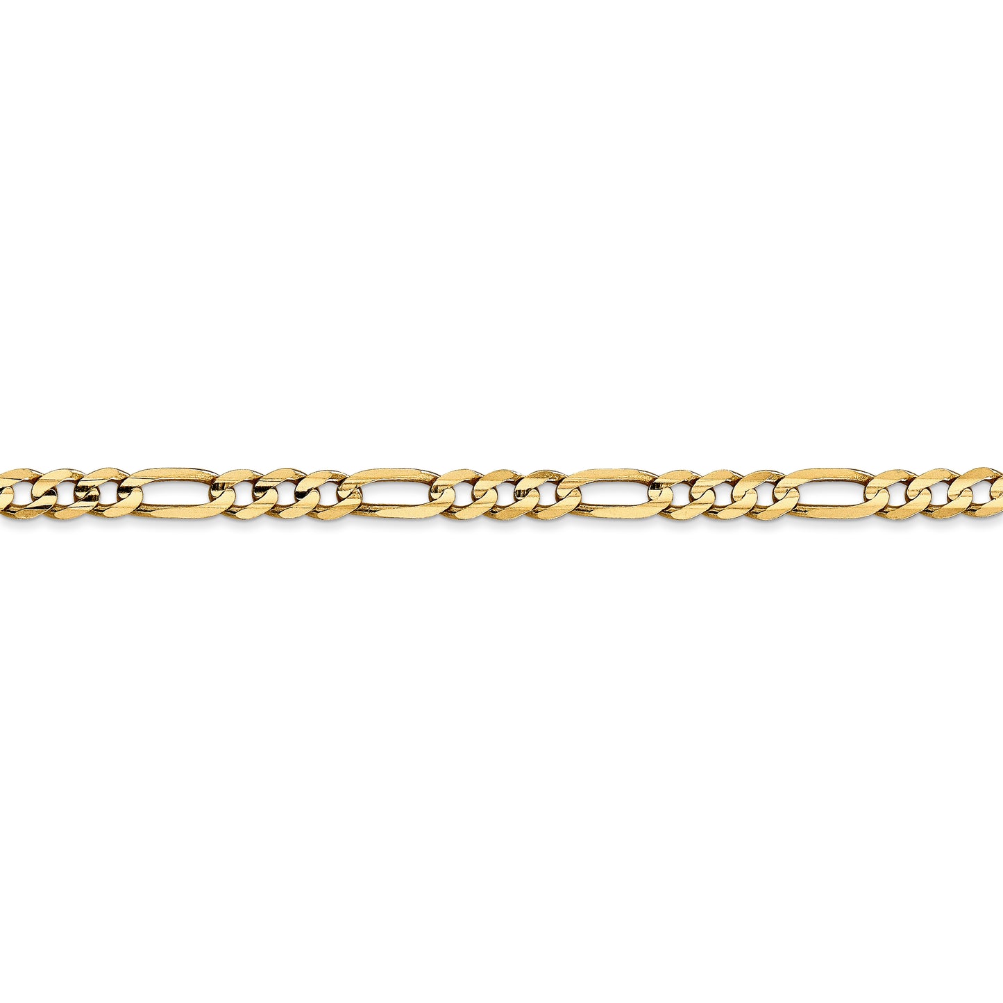 14k 4mm Concave Open Figaro Chain