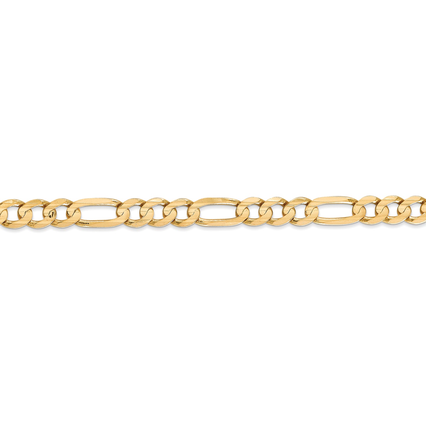 14k 6mm Concave Open Figaro Chain