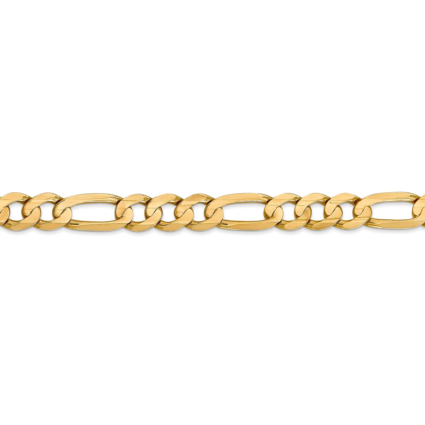 14k 7.5mm Concave Open Figaro Chain