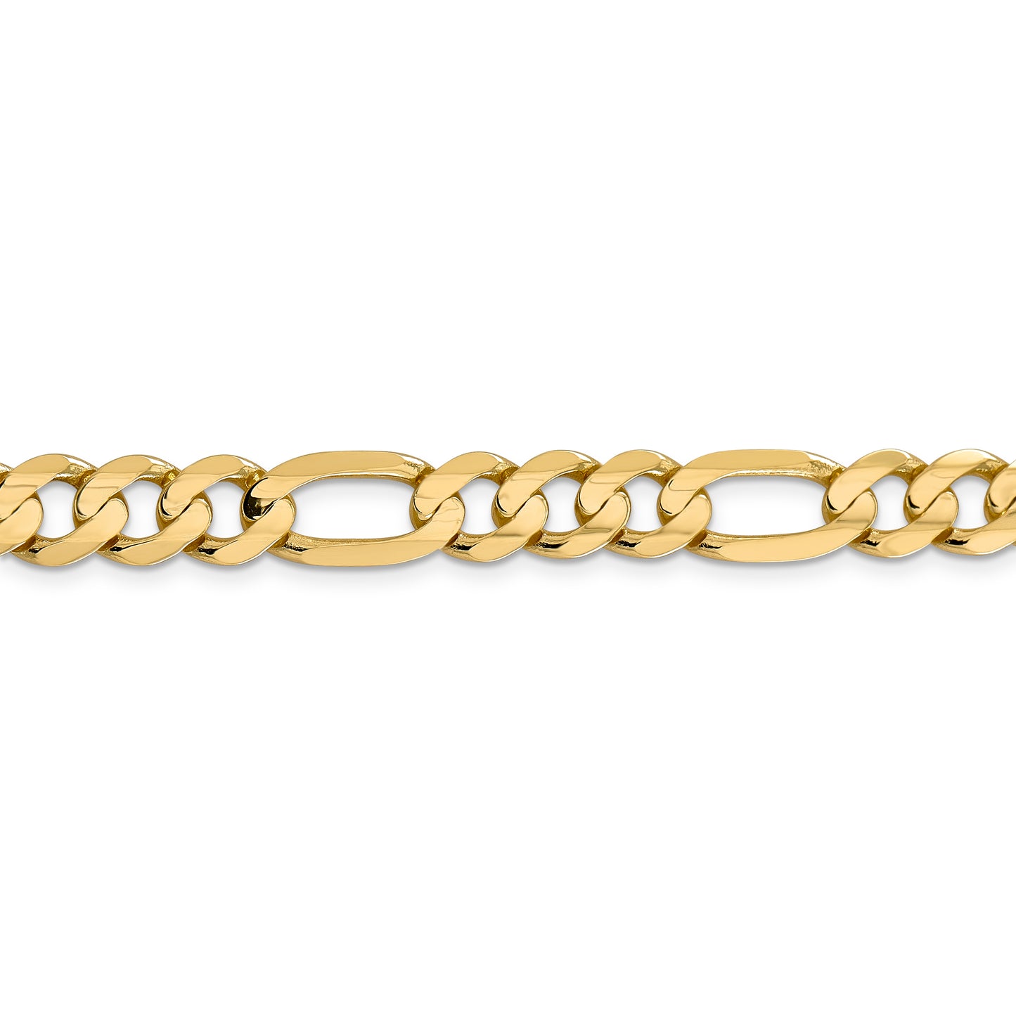 14k 8.75mm Concave Open Figaro Chain