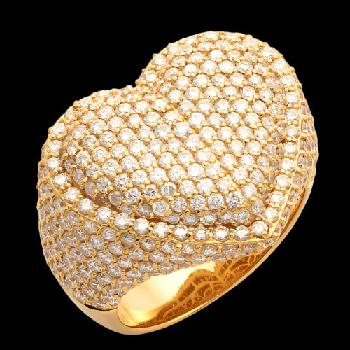 14KY 5.30CTW DIAMOND MENS BUBBLE HEART RING