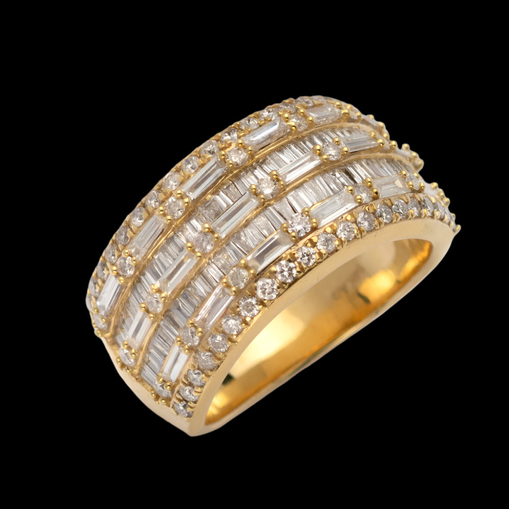 14KY 2.70CTW BAGUETTE DIAMOND MENS BAND