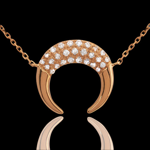 14KR 0.20CTW DIAMOND NECKLACE - ROUNDED PROFILE