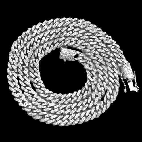 10KW 7.45CTW DIAMOND SQUARE LINK MIAMI CUBAN CHAIN
