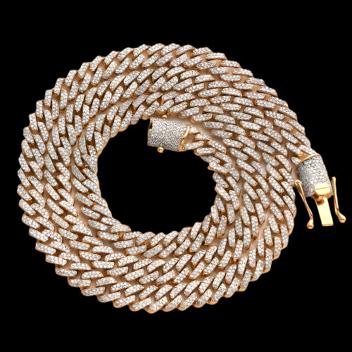 10KY 5.25CTW DIAMOND SQUARE LINK MIAMI CUBAN CHAIN