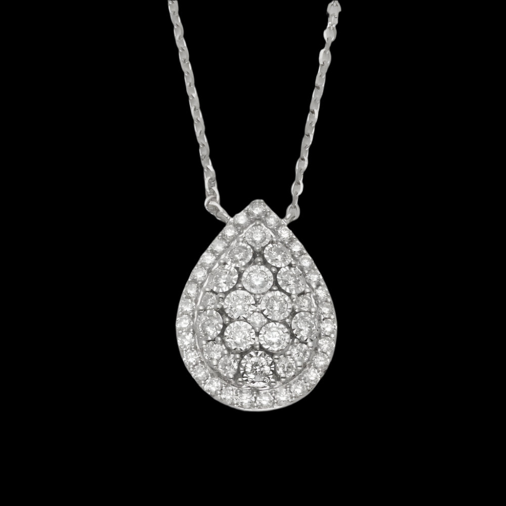 14KW 0.45CTW DIAMOND NECKLACE - TEAR DROP