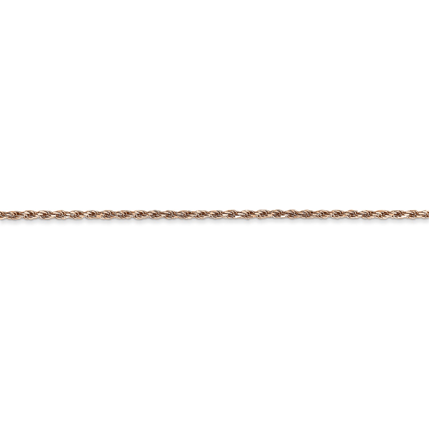 14k Rose Gold 1.5mm D/C Machine-made Rope Chain