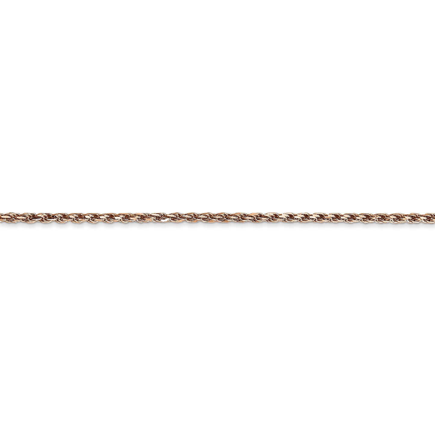14k Rose Gold 1.8mm D/C Machine-made Rope Chain