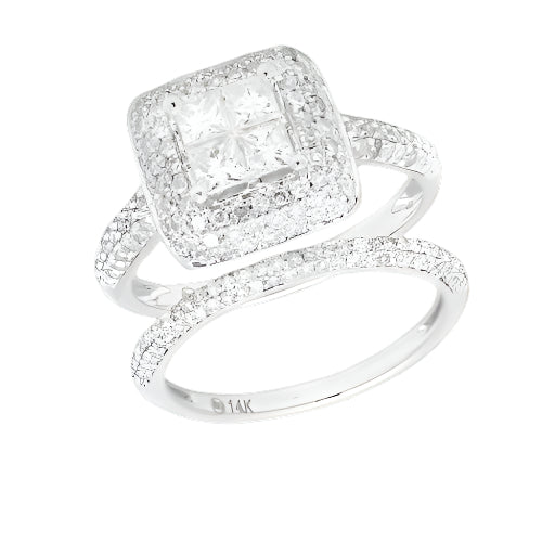 14KW 1.60CTW DIAMOND BRIDAL SET