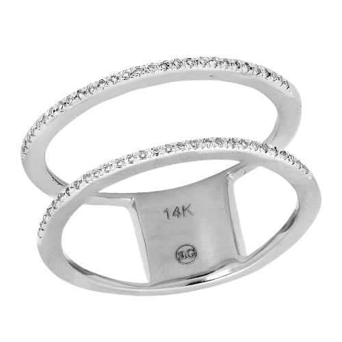14KW 0.15CTW DIAMOND TWO ROW RING