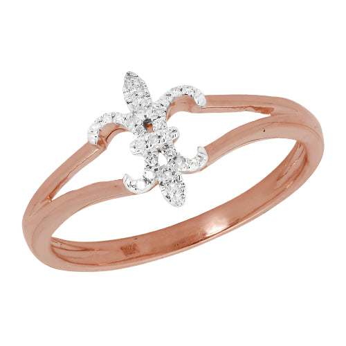 14KR 0.05CTW DIAMOND FLEUR DE LIS RING