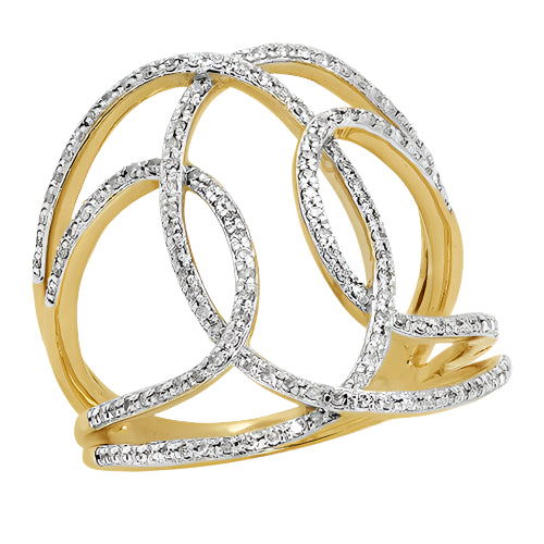 14KY 0.25CTW DIAMOND DESIGNER RING