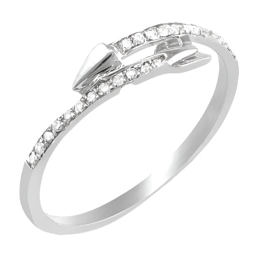 14KW 0.15CTW DIAMOND DESIGNER ARROW RING
