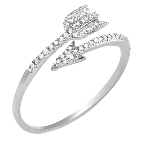 14KW 0.15CTW DIAMOND DESIGNER ARROW RING