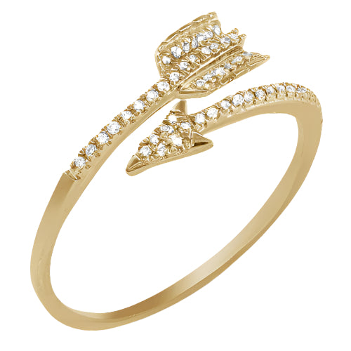 14KY 0.15CTW DIAMOND DESIGNER ARROW RING
