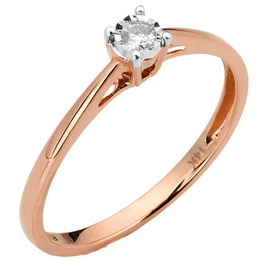 14KR 0.05CTW DIAMOND ILLUSION SET PROMISE RING